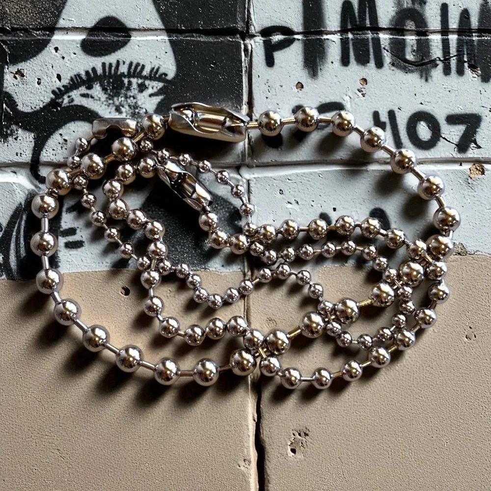 Ball Linked Chain Chunky Choker necklaces modern inspired look 3 different sizes